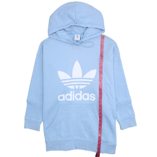 Adidas Women Blue Pullover Hoodie 2XL Hooded Sweatshirt