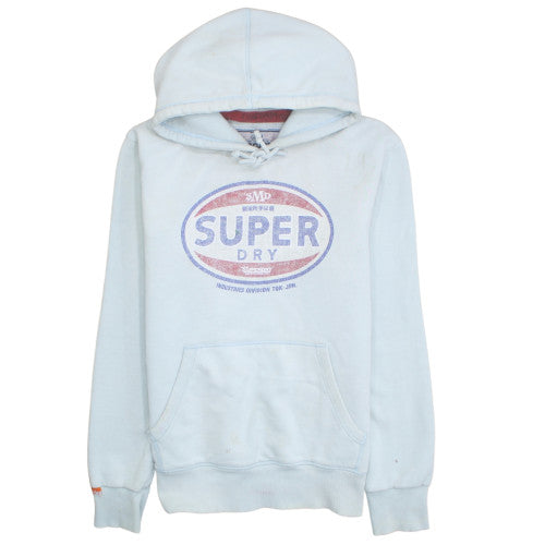 Superdry Mens White XL Pullover Hoodie with Logo Print