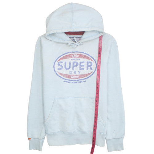 Superdry Mens White XL Pullover Hoodie with Logo Print