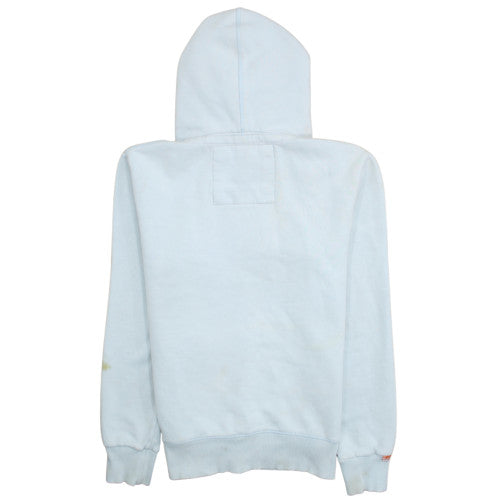 Superdry Mens White XL Pullover Hoodie with Logo Print