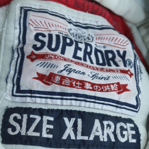 Superdry Mens White XL Pullover Hoodie with Logo Print
