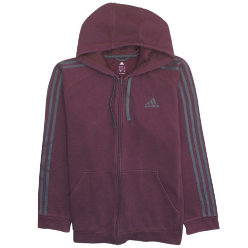 Adidas Men’s Purple Full Zip Hoodie L Sports Fleece Sweatshirt