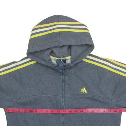 Adidas Men's Grey Full Zip Hoodie Size M Fleece Sportswear