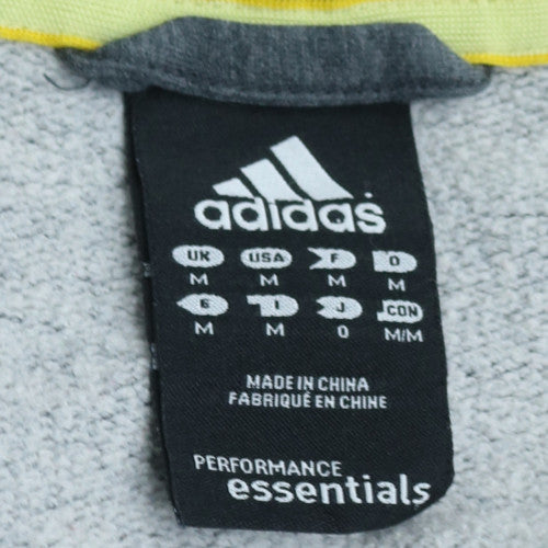Adidas Men's Grey Full Zip Hoodie Size M Fleece Sportswear