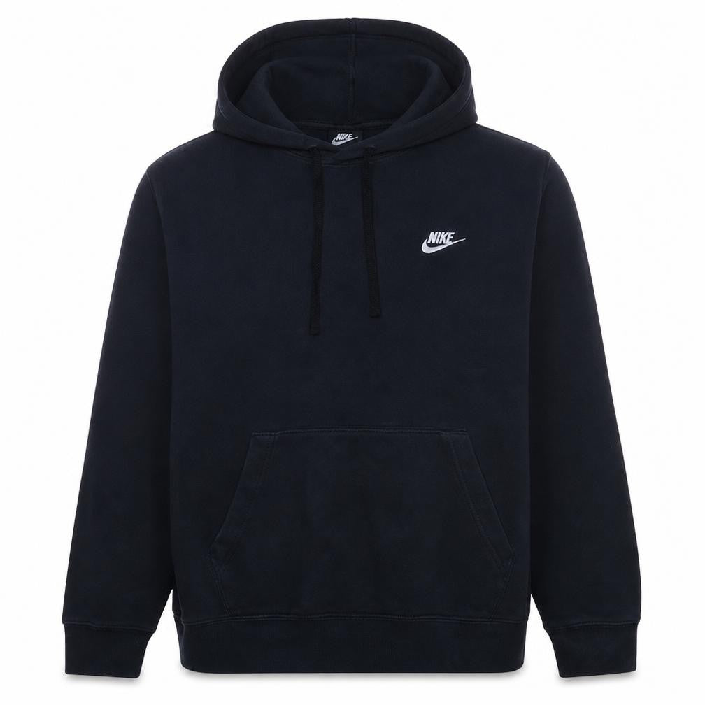 Nike Men's Black Pullover Hoodie L Cotton Fleece Logo Casual