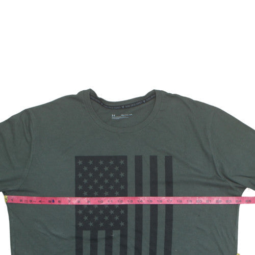 Under Armour Men's Green Flag Graphic T-Shirt XXL Loose Fit