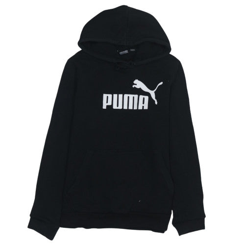 Puma Womens Black Hoodie UK 12 Pullover Logo Sweatshirt