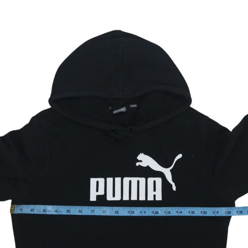 Puma Womens Black Hoodie UK 12 Pullover Logo Sweatshirt