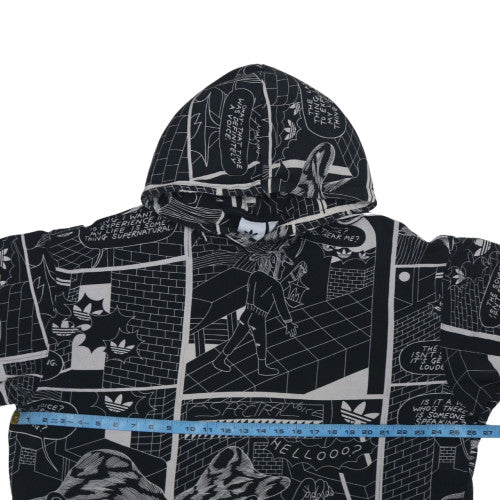 adidas Men’s Black Comic Graphic Short Sleeve Pullover Hoodie XL