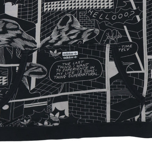 adidas Men’s Black Comic Graphic Short Sleeve Pullover Hoodie XL