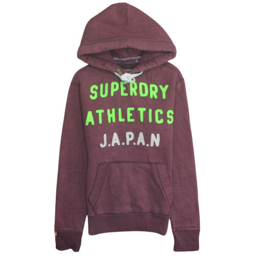 Superdry Men's Brown Small Pullover Hoodie with Logo Print