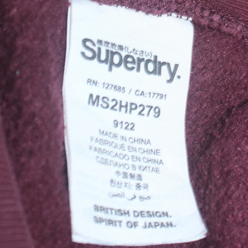 Superdry Men's Brown Small Pullover Hoodie with Logo Print