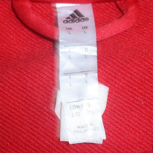 Adidas Men's Red Full Zip Sports Sweatshirt Size L