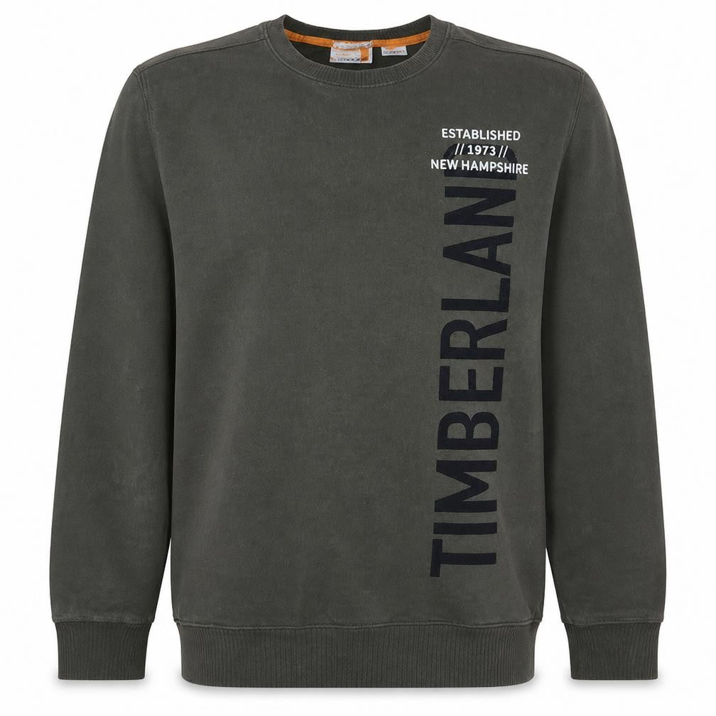 Front view of Timberland Men Green XL Pullover Crew Neck Sweatshirt