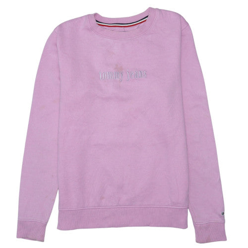 Tommy Jeans Womens Pink Crew Neck Pullover Sweatshirt Size M