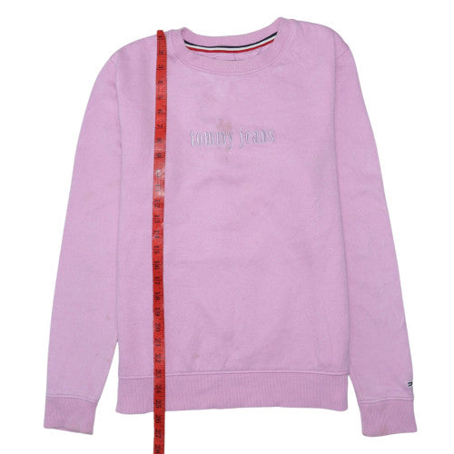 Tommy Jeans Womens Pink Crew Neck Pullover Sweatshirt Size M