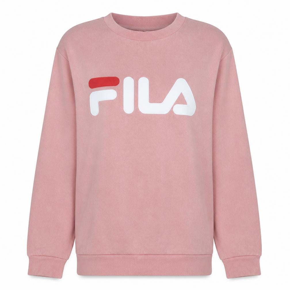 Front view of Fila Classics Women's Pink Crew Neck Pullover Sweatshirt XS