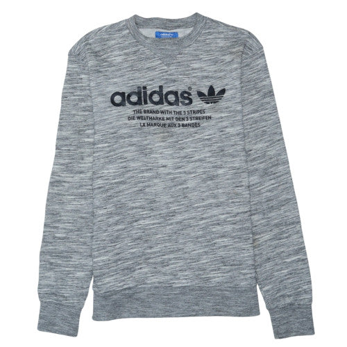 adidas Men's Grey Crew Neck Pullover Sweatshirt Size S