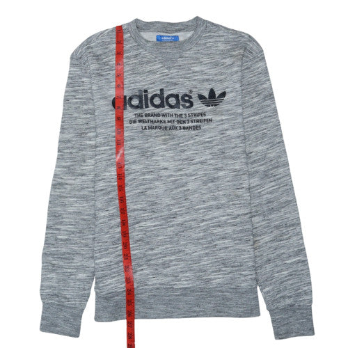 adidas Men's Grey Crew Neck Pullover Sweatshirt Size S