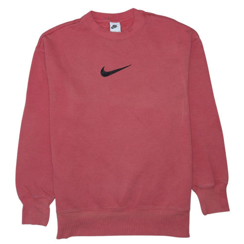 Nike Women’s Pink Small Pullover Crew Neck Sweatshirt Classic Fit