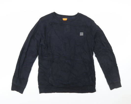 Hugo Boss Men's Black Slim Fit Crew Neck Sweatshirt L
