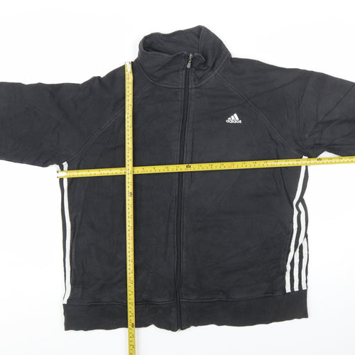 Adidas Womens Black Full Zip Sweatshirt Hoodie XL Relaxed Fit