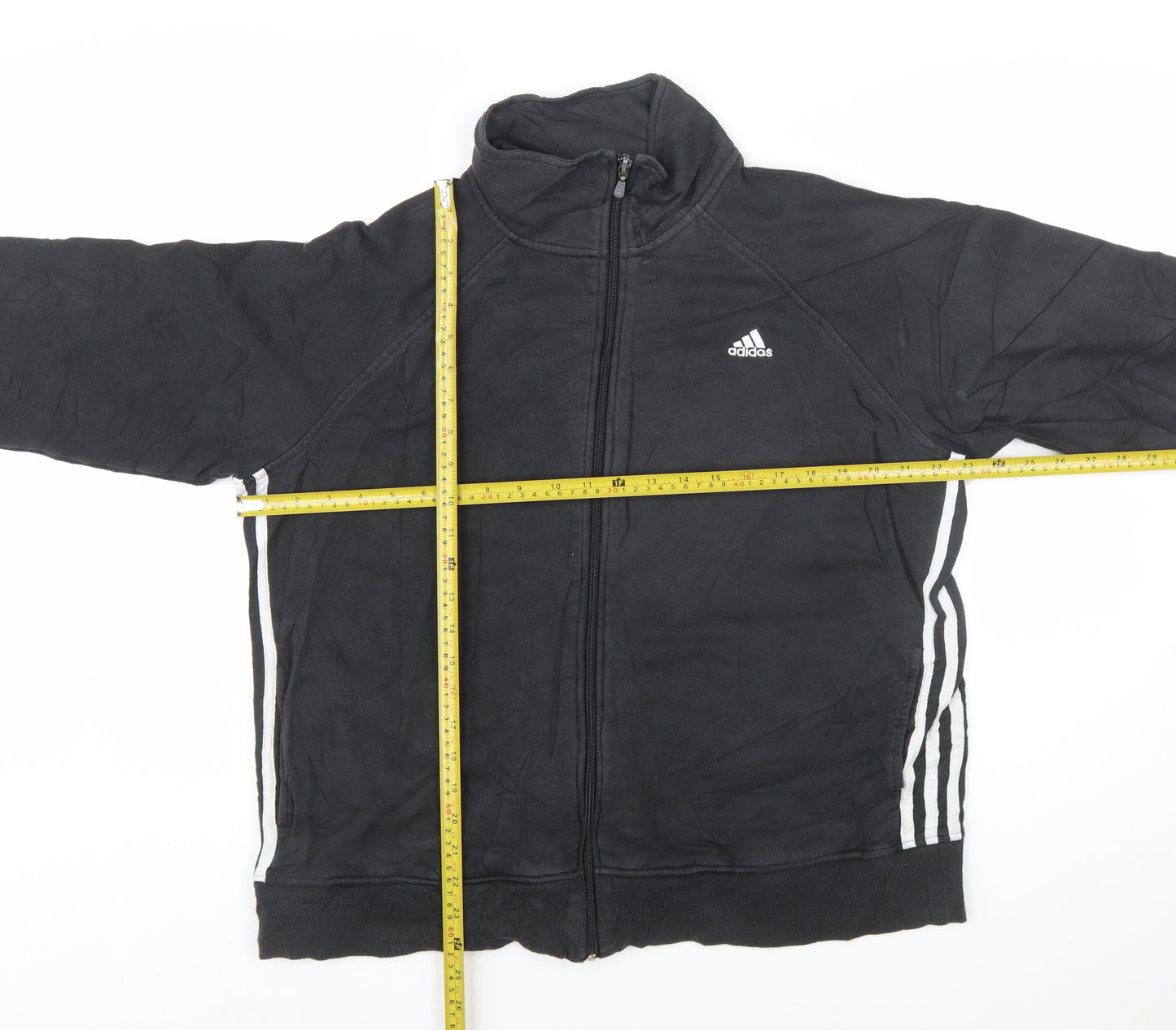 Adidas Womens Black Full Zip Sweatshirt Hoodie XL Relaxed Fit