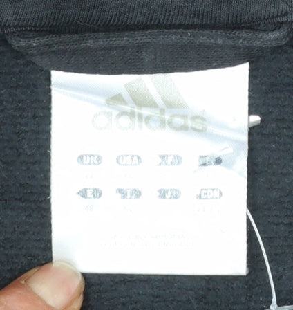 Adidas Womens Black Full Zip Sweatshirt Hoodie XL Relaxed Fit