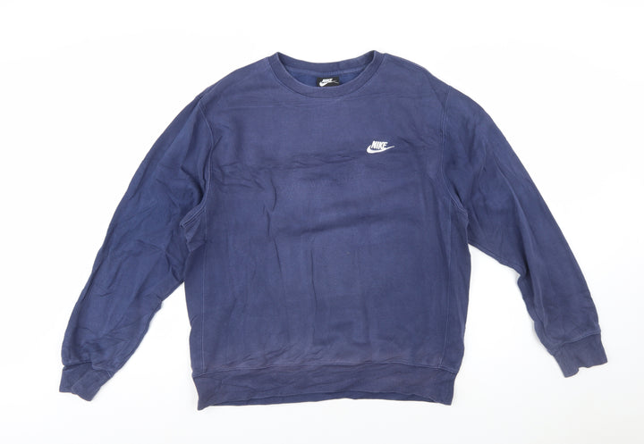 Nike Men's Blue Pullover Crew Neck Sweatshirt M Regular
