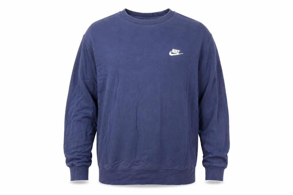 Front view of Nike Men's Blue Pullover Crew Neck Sweatshirt M Regular
