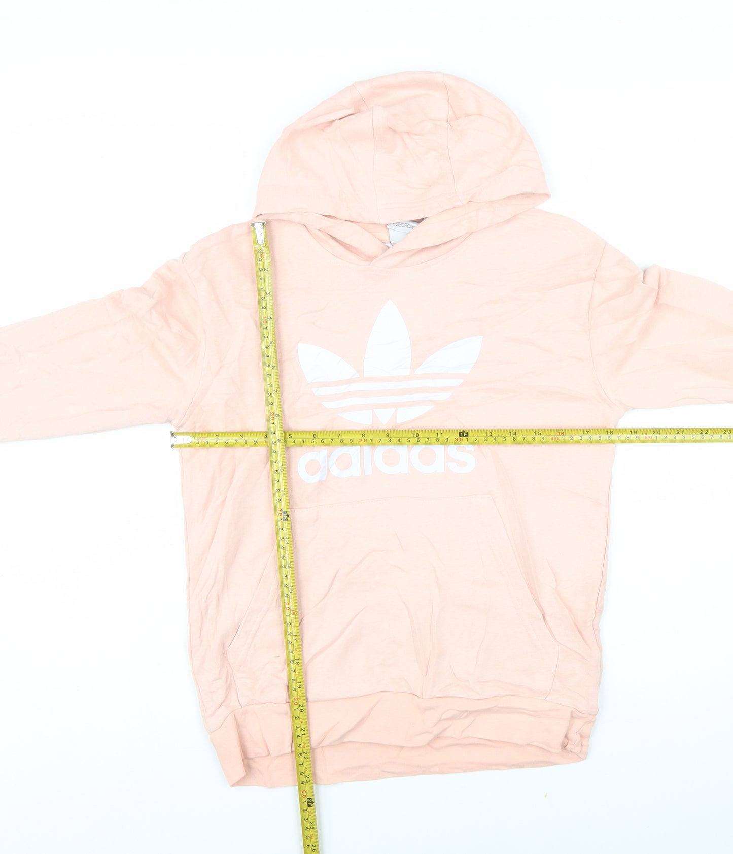 Adidas Girls Pink Pullover Hoodie 13-14 Years Logo Lightweight Sweatshirt