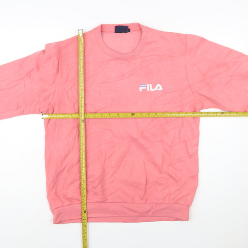 Fila Womens Pink Crew Neck Pullover Sweatshirt M Cotton Blend
