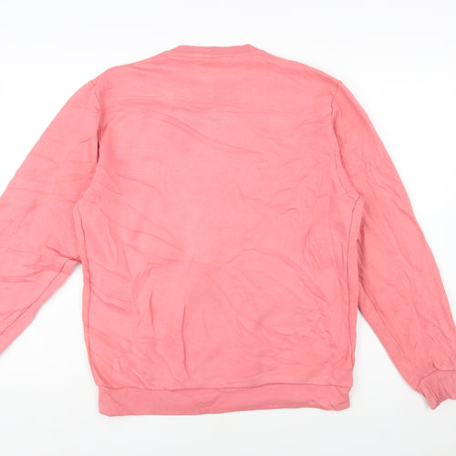 Fila Womens Pink Crew Neck Pullover Sweatshirt M Cotton Blend