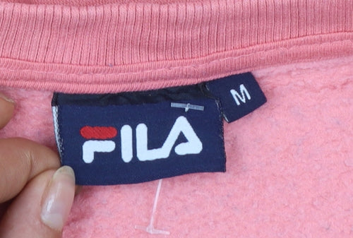 Fila Womens Pink Crew Neck Pullover Sweatshirt M Cotton Blend