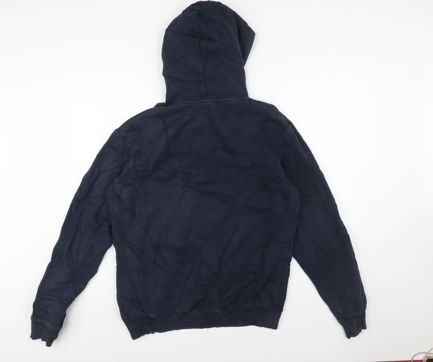 Napapijri Men's Blue XS Pullover Hoodie with Logo Print