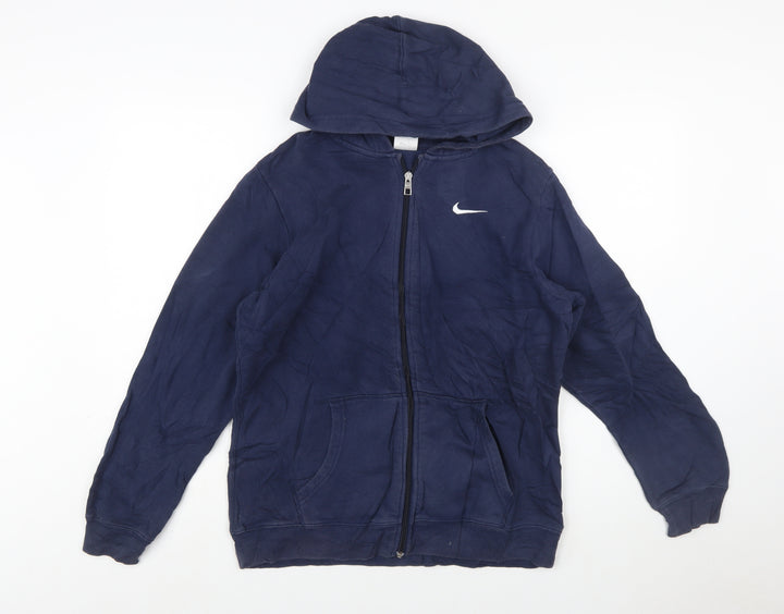 Nike Teens Blue Full Zip Hoodie XL Sports Cotton Fleece