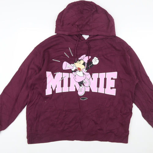 Disney Women’s Burgundy Minnie Mouse Hoodie XL Pullover Sweatshirt