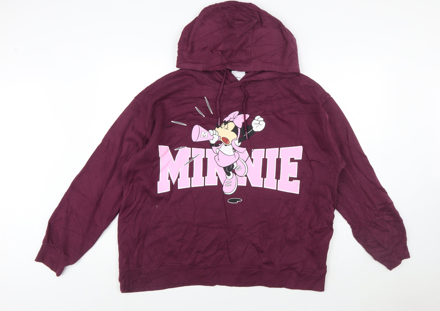 Disney Women’s Burgundy Minnie Mouse Hoodie XL Pullover Sweatshirt