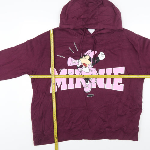 Disney Women’s Burgundy Minnie Mouse Hoodie XL Pullover Sweatshirt