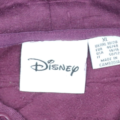Disney Women’s Burgundy Minnie Mouse Hoodie XL Pullover Sweatshirt