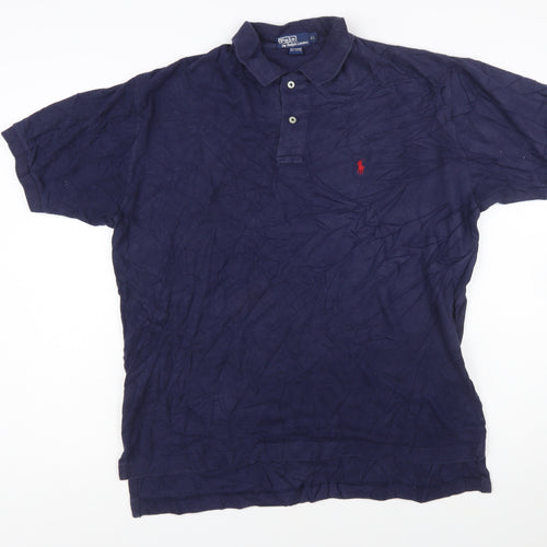 Ralph Lauren Men's Navy Blue Classic Fit Polo Shirt XL 100% Cotton