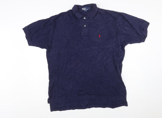 Ralph Lauren Men's Navy Blue Classic Fit Polo Shirt XL 100% Cotton