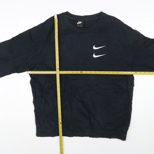 Nike Men's Black Crew Neck Pullover Sweatshirt L Graphic Logo
