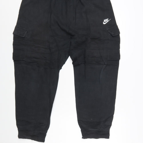Nike Women Black XL Cargo Jogger Trousers Cotton Blend