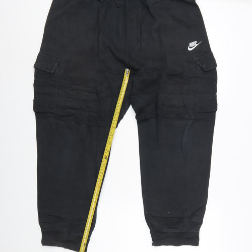 Nike Women Black XL Cargo Jogger Trousers Cotton Blend
