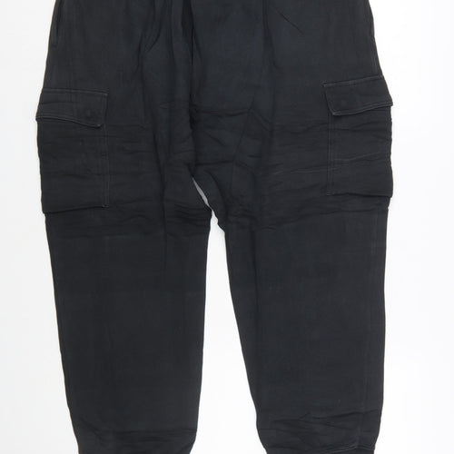 Nike Women Black XL Cargo Jogger Trousers Cotton Blend