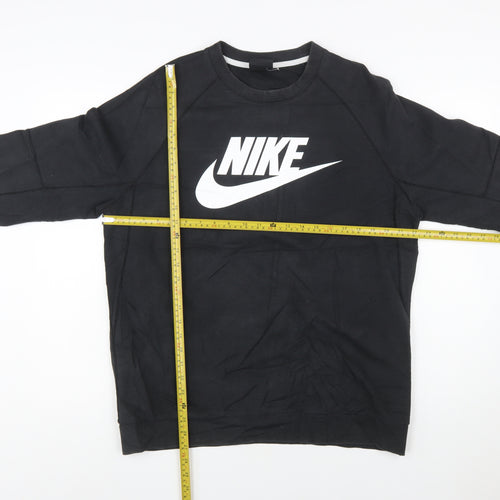 Nike Women Black Large Pullover Sweatshirt with Logo Print