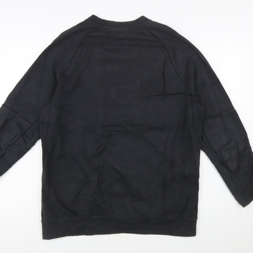 Nike Women Black Large Pullover Sweatshirt with Logo Print