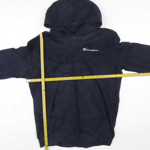 Champion Men's Blue Pullover Hoodie Medium Logo Fleece Sweatshirt