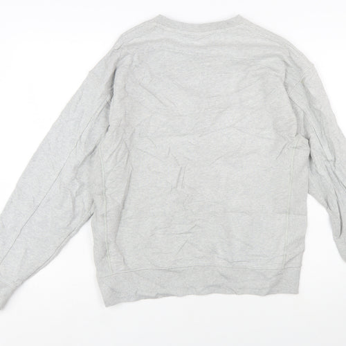 Nike Men's Grey Small Pullover Crew Neck Logo Sweatshirt